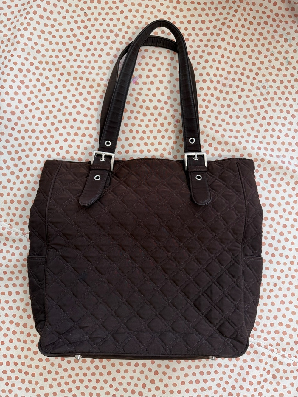 Vera Bradley Quilted Brown Women's Tote Bag with Shoulder Straps